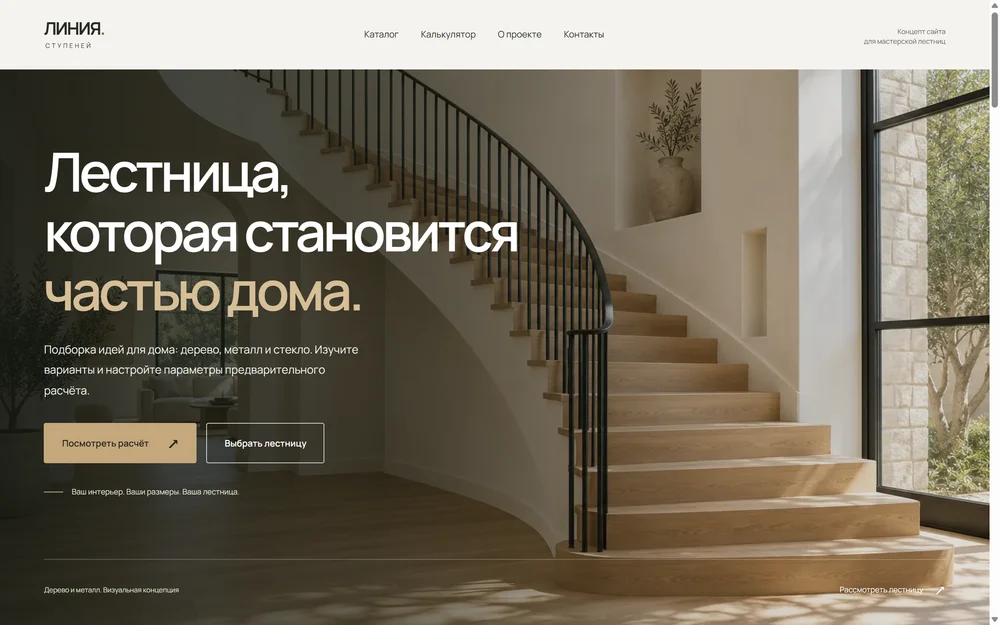 Первый экран проекта «Линия ступеней»
